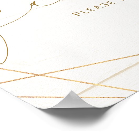 Poster Signal mariage Faveurs Géométrique Floral Bois Loo (Coin)