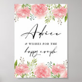 Poster Signal Mariage Floral Carnation Conseils et souhai (Devant)