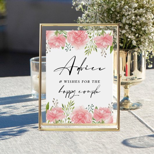 Poster Signal Mariage Floral Carnation Conseils et souhai