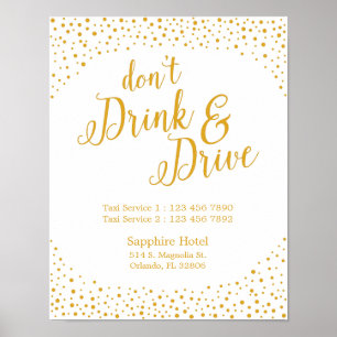 Poster Signal mariage - Ne pas boire & Confetti de lecteu