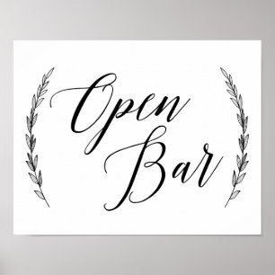 Poster Signal mariage - Open Bar Laurel Signal Mariage
