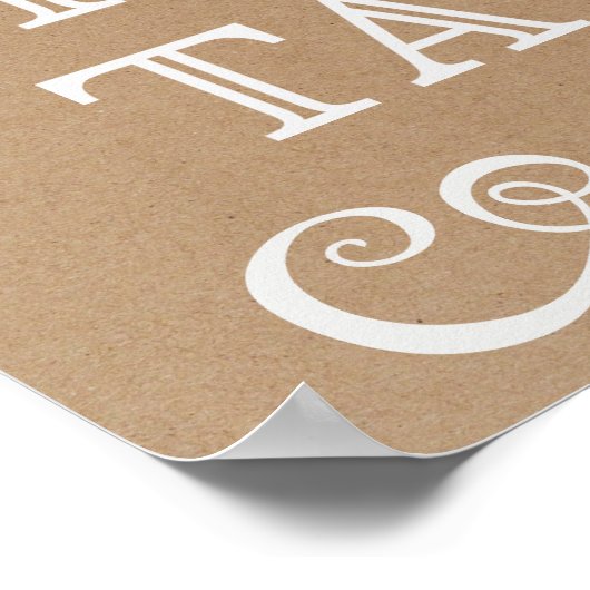 Poster Signal mariage - Panneau Rustique de la table des  (Coin)