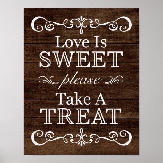 Poster Signal mariage - Prenez Une Treat Rustic Mariage S (Devant)