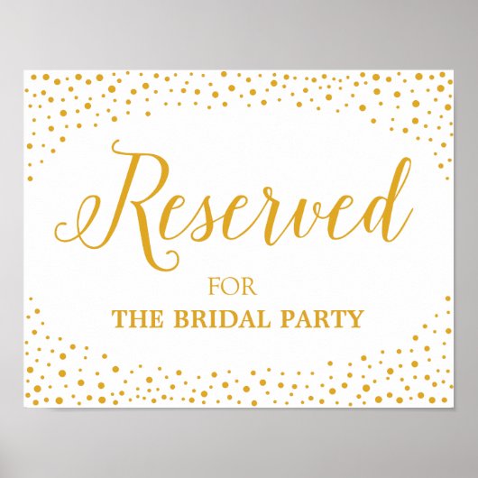 Poster Signal mariage - Réservé Table Confetti Mariage Si (Devant)