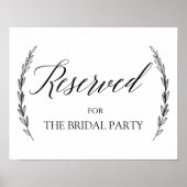 Poster Signal mariage - Réservé Table Laurel Mariage Sign (Devant)