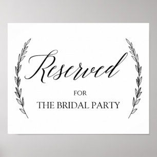 Poster Signal mariage - Réservé Table Laurel Mariage Sign