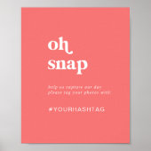 Poster Signal Mariage Retro Summer Hot Pink Oh Snap (Devant)