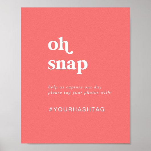 Poster Signal Mariage Retro Summer Hot Pink Oh Snap (Devant)