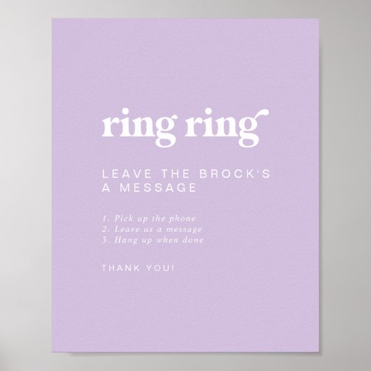 Poster Signal Mariage Retro Summer Lavender Audio (Devant)