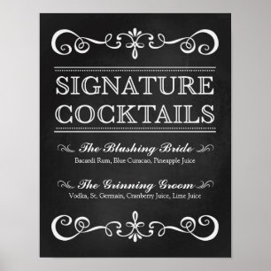 Poster Signal mariage - Signature Cocktail Panneau de sig