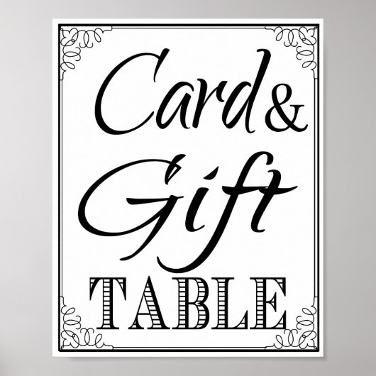Poster Signal mariage Table cadeau et carte vintage (Devant)