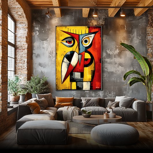 Poster Signal Nocturne Expression Abstraite Contemporain