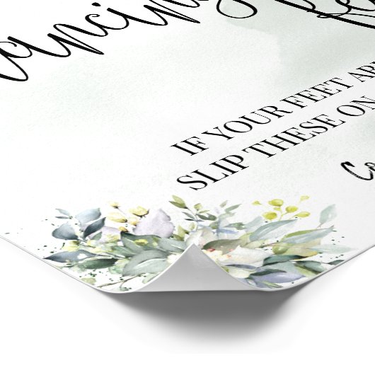 Poster Signal pieds dansants tongs mariage eucalyptus (Coin)