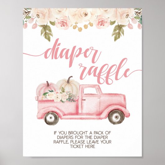 Poster Signal rabat citrouille Baby shower camion (Devant)