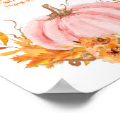 Poster Signal rabat Citrouille rose Baby shower (Coin)