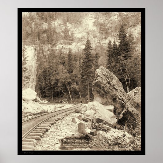 Poster Signal Rock Elk Canyon Black Hills SD 1890 (Devant)