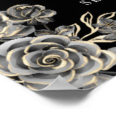 Poster Signal Rose Black And White Goth Lumières Mariage (Coin)