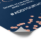 Poster Signal Rose or Parties scintillant Confetti Marine (Coin)