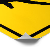 Poster Signal routier de la zone de skateboard (Coin)