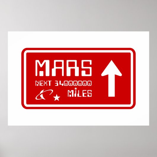 Poster Signal routier de Mars (Devant)