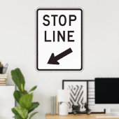 Poster Signal routier Stop Line (Bureau à domicile)