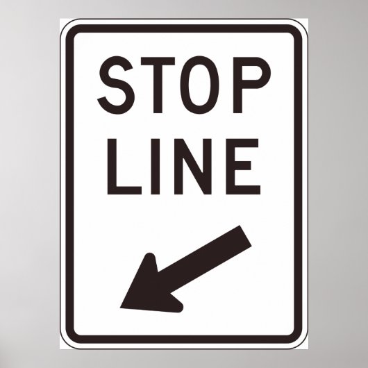 Poster Signal routier Stop Line (Devant)