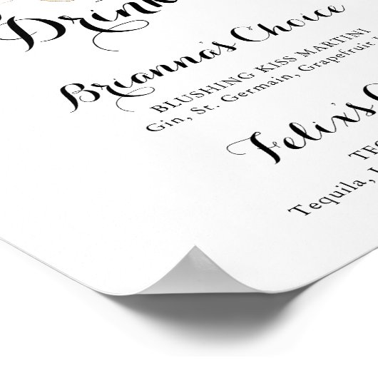 Poster Signal Rustique Eucalyptus Gold Signature Boissons (Coin)