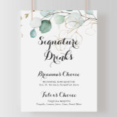Poster Signal Rustique Eucalyptus Gold Signature Boissons