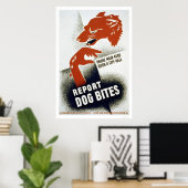 Poster Signaler les piqûres de chien 1941 WPA (Bureau à domicile)