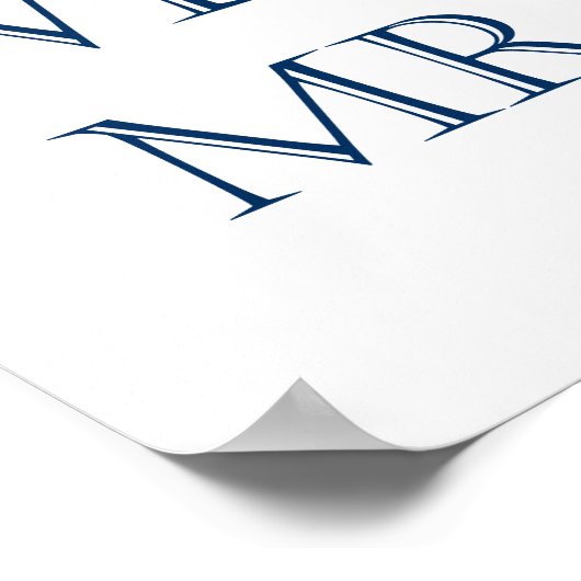 Poster signalisation mariage, thème nautique, message amu (Coin)