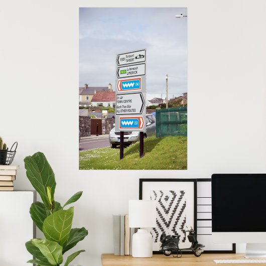 Poster signalisation routière irlandaise à kerry (Bureau à domicile)