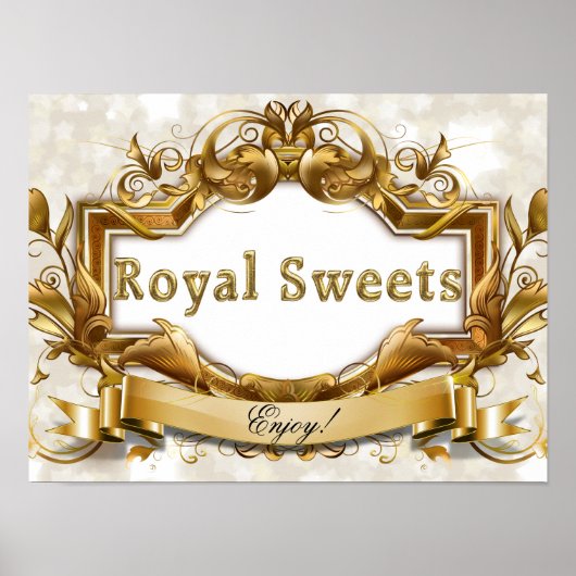 Poster Signalisation Royal Sweets-White et Gold Party (Devant)