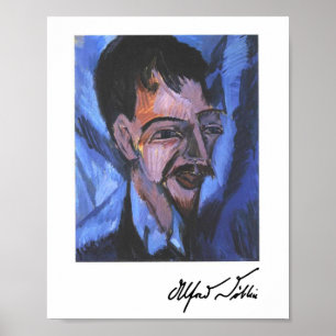 Poster Signature Alfred Döblin (portrait, E.L. Kirchner)