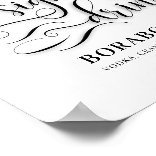 Poster Signature Boire Bar Mariage Signer (Coin)