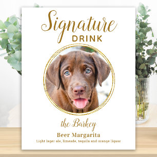 Poster Signature Boire Elegant Gold Pet Mariage Photo