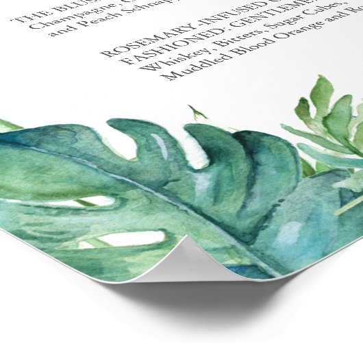 Poster Signature Boissons 8x10 Mariage tropical (Coin)