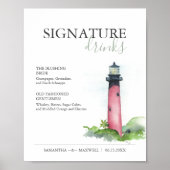 Poster Signature Boissons 8x10 Plage Signal de mariage (Devant)