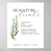 Poster Signature Boissons 8x10 Rosemary Mariage Signal (Devant)