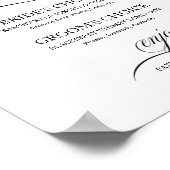 Poster Signature Boissons Élégant Script noir (Coin)