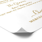 Poster Signature Boissons Gold barre Mariage personnalisé (Coin)