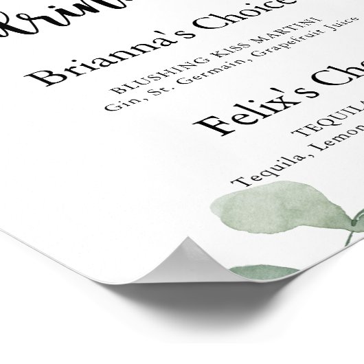 Poster Signature Boissons Green Delight Eucalyptus Signal (Coin)