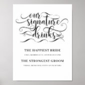 Poster Signature Boissons Mariage Bar Signer (Devant)