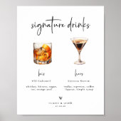 Poster Signature Boissons Mariage - Panneau (Devant)