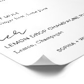 Poster Signature Boissons Mariage Party Bar Menu Ses Orei (Coin)