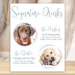 Poster Signature Boissons Moderne Dusty Blue Animaux Mari<br><div class="desc">Signature Cocktails de vos animaux de compagnie ! Inclure votre meilleur chien, meilleur chat et tout animal de compagnie dans votre mariage avec son bar à boissons signature pour vos invités. Parfait pour les amoureux de les chiens, et un bar spécial chien sera un succès à votre mariage. Élégant script...</div>