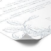 Poster Signature Boissons Moderne Vintage Mariage bleu (Coin)