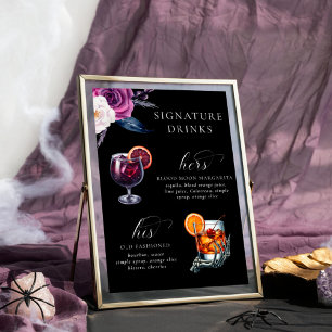 Poster Signature Boissons Purple & Noir 'Jusqu'à la mort