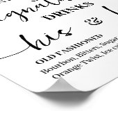 Poster Signature Boissons Réception de mariage Eucalyptus (Coin)