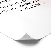 Poster Signature Boissons Réception Mariage Citrons Pink  (Coin)