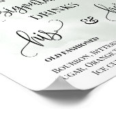 Poster Signature Boissons Réception Mariage Eucalyptus Si (Coin)